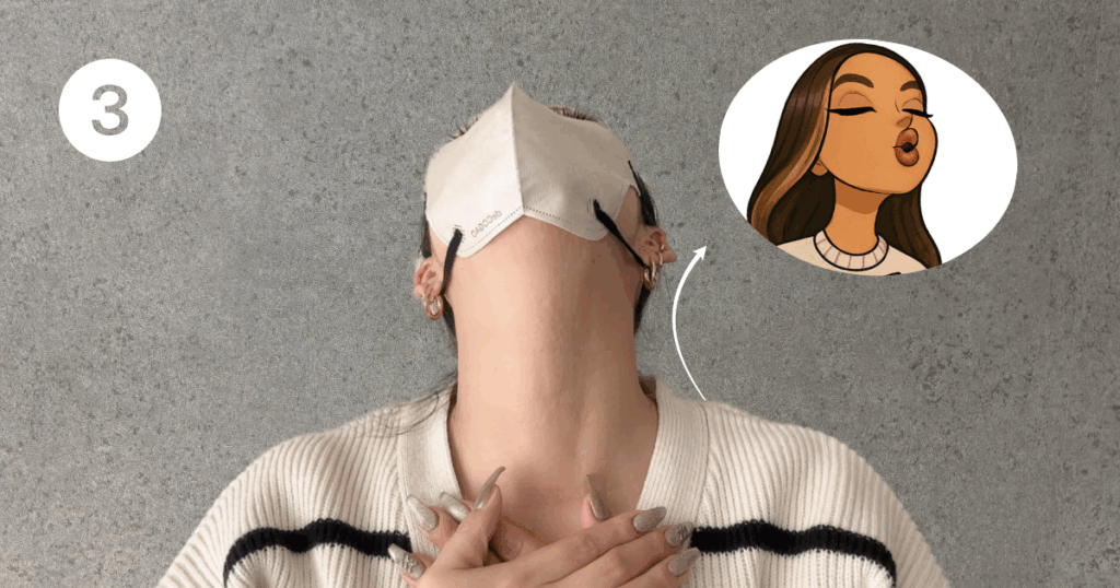 簡単フェイスラインマッサージ｜③二重あご解消ストレッチ